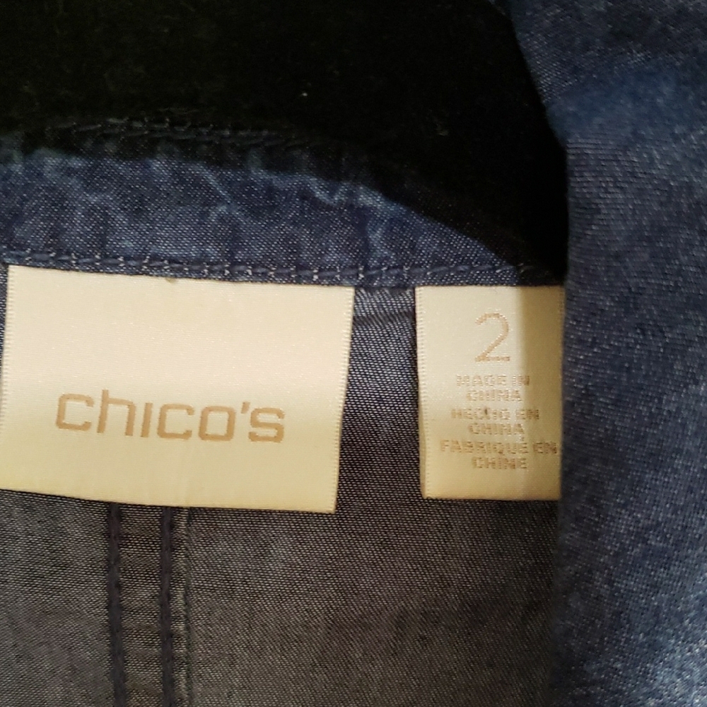 Chico's Shimmering Blue Denim Vest - Picture 6 of 7